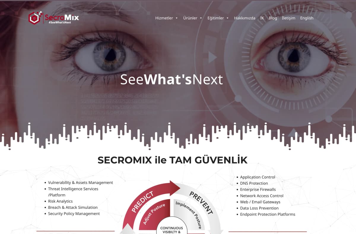 Secromix çok dilli kurumsal web sitesi